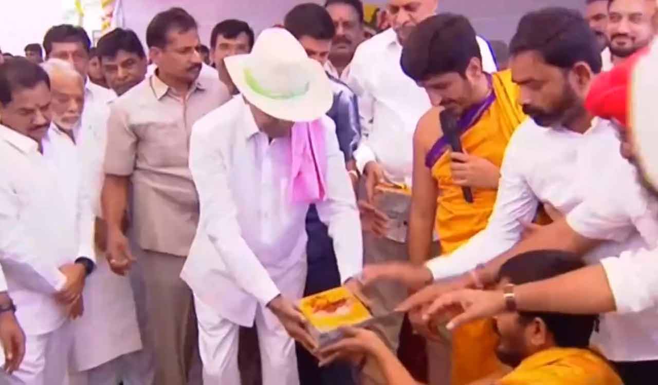 CM KCR lays foundation for BRS Centre for Excellence in Hyderabad