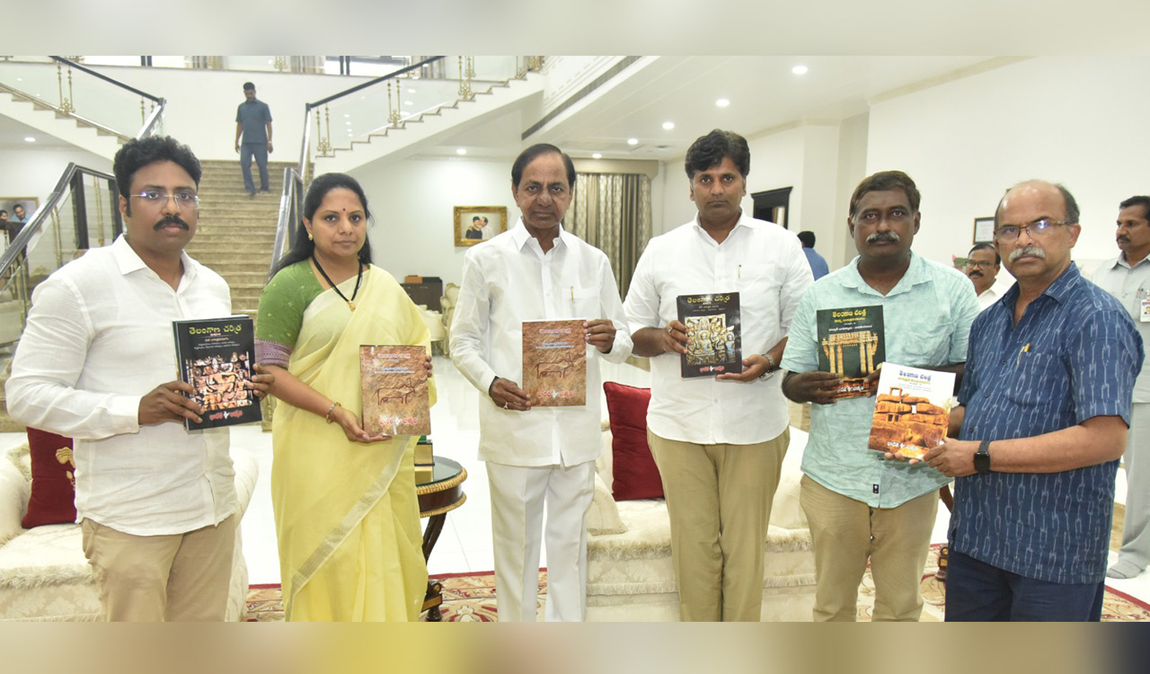 CM KCR unveils Bharat Jagruti book on Telangana history