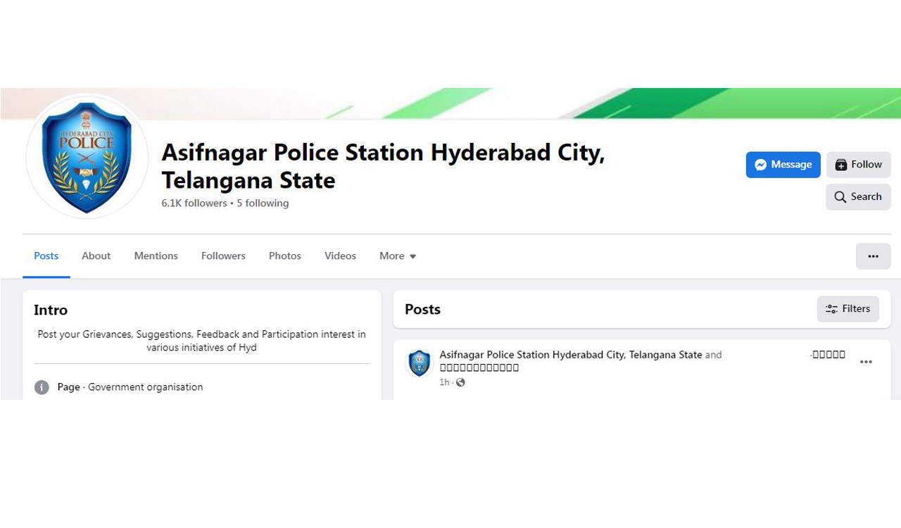Hacker uploads inappropriate videos on Asifnagar PS Facebook page