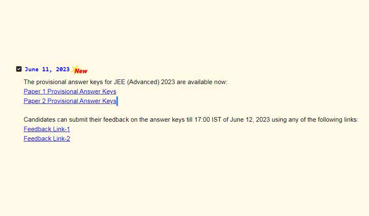 How to download JEE Advanced 2023 answer key; check direct link