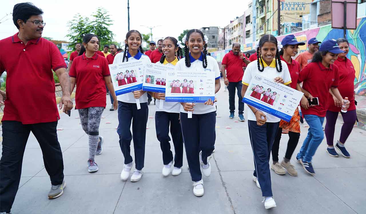 Hyderabad: Walkathon organised on World Day Against Child Labour