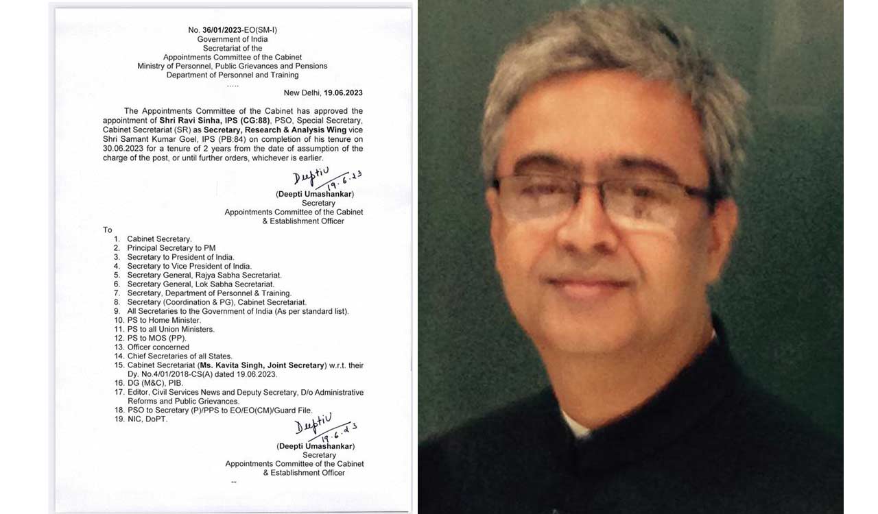 IPS officer Ravi Sinha appointed new RAW chief