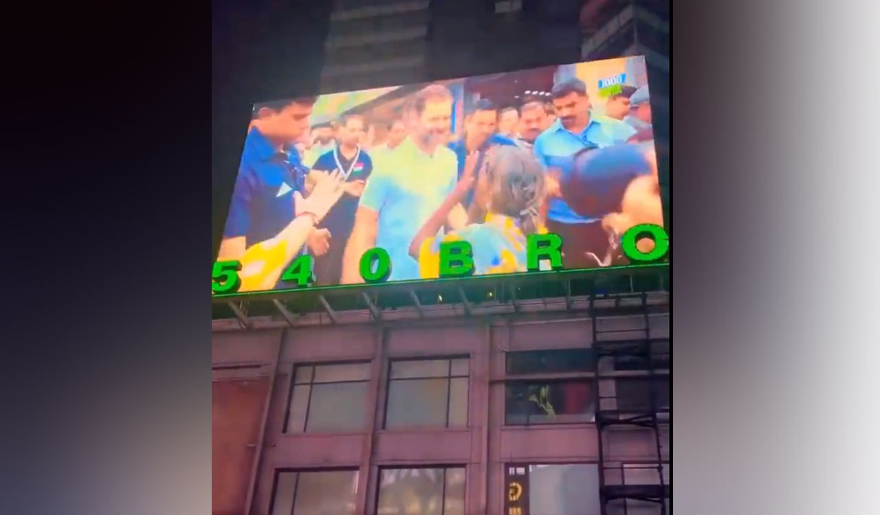 Rahul Gandhi’s images from Bharat Jodo Yatra shown at Times Square billboard