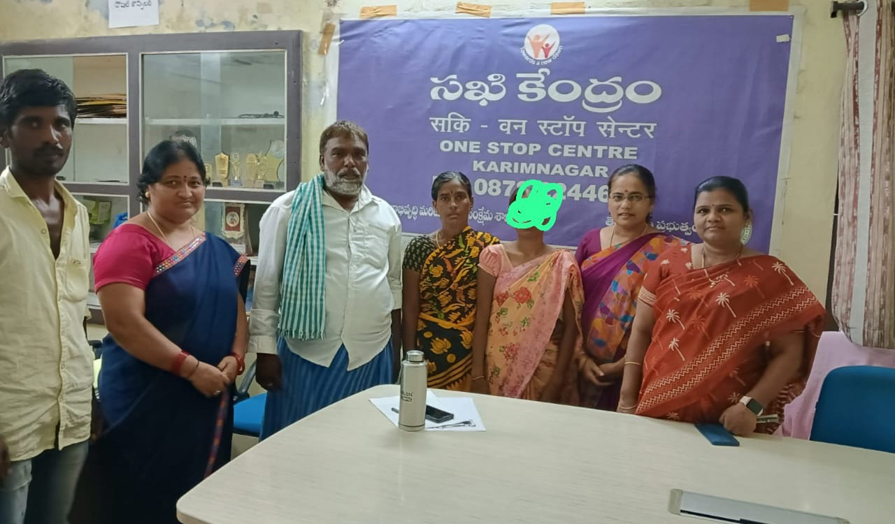 Karimnagar: Sakhi centre rescues distressed married woman, reunites with parents