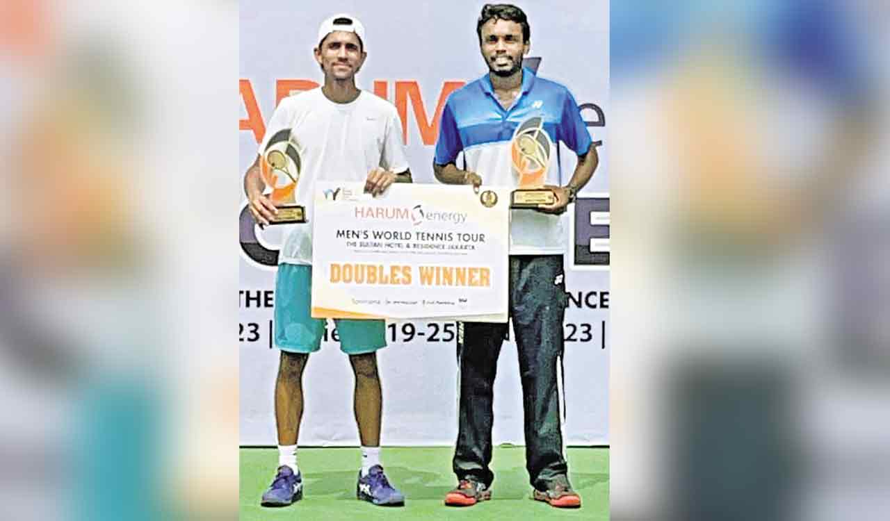 Tennis: Sai Karteek pair secures doubles title at 15K ITF Futures