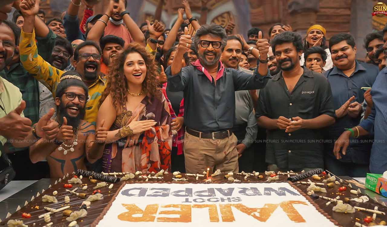 Rajinikanth, Tamannaah celebrate wrap up of ‘Jailer’ shoot with a cake
