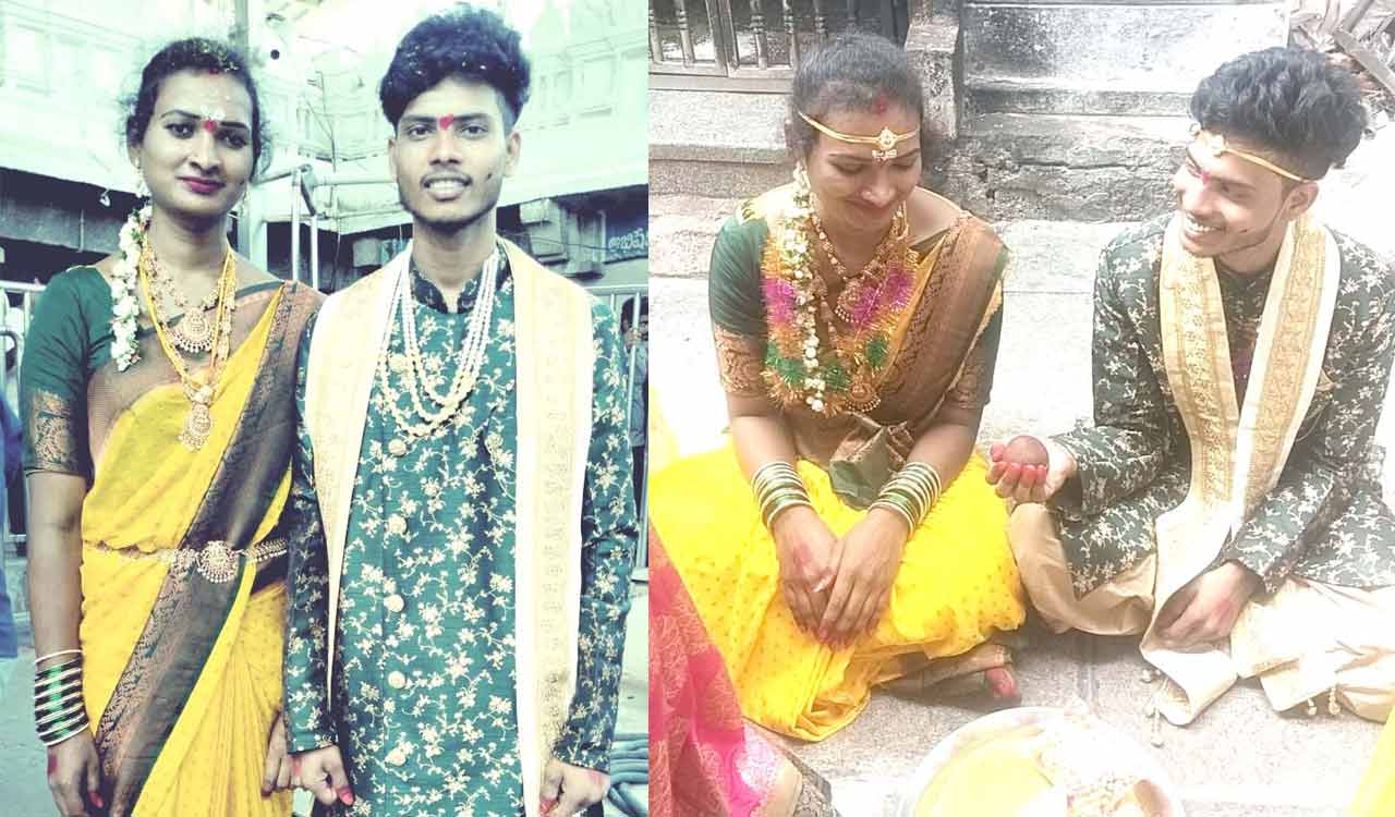 Auto driver marries transgender woman in Vemulawada temple