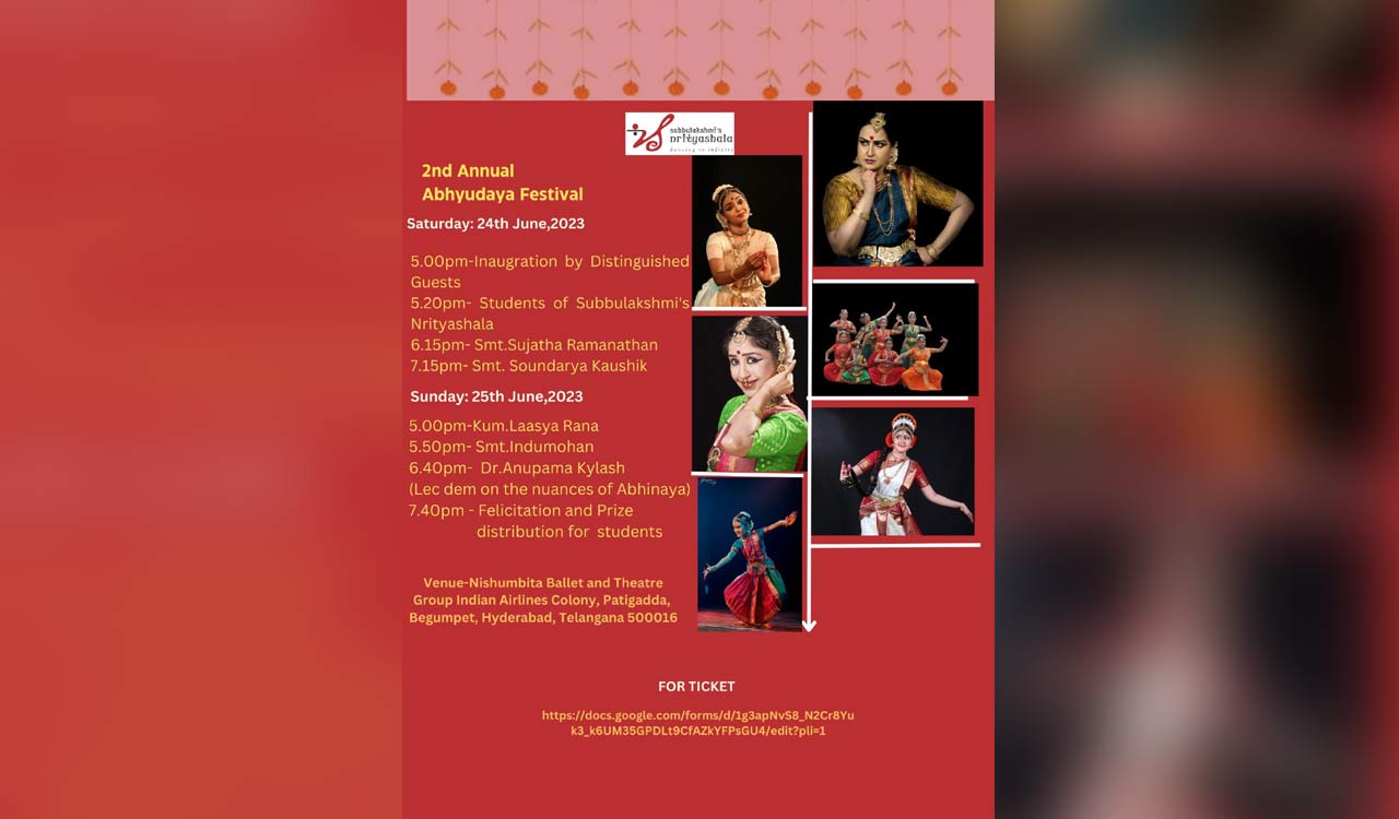 Two-day dance festival to be held at Nishumbita by Subbulakshmi’s Nrityashala