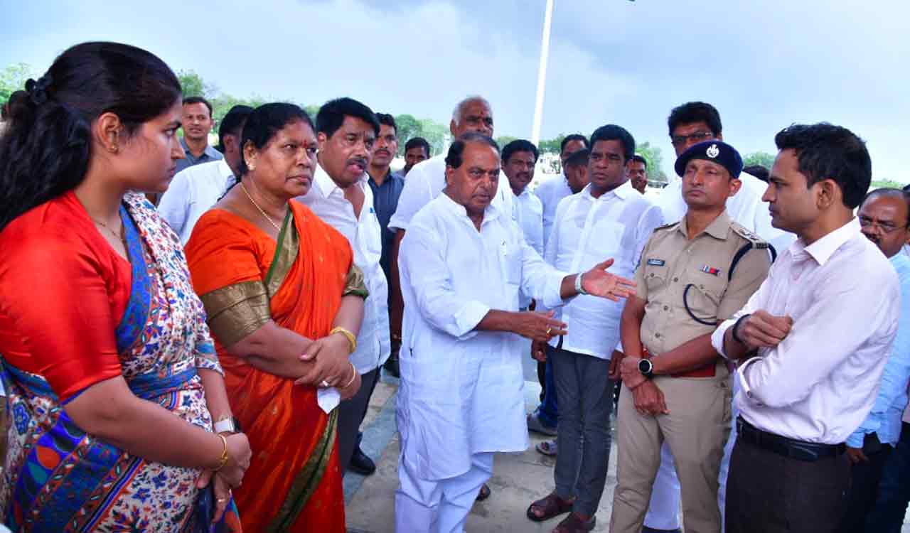 Indrakaran Reddy inspects arrangements for CM KCR’s Asifabad tour