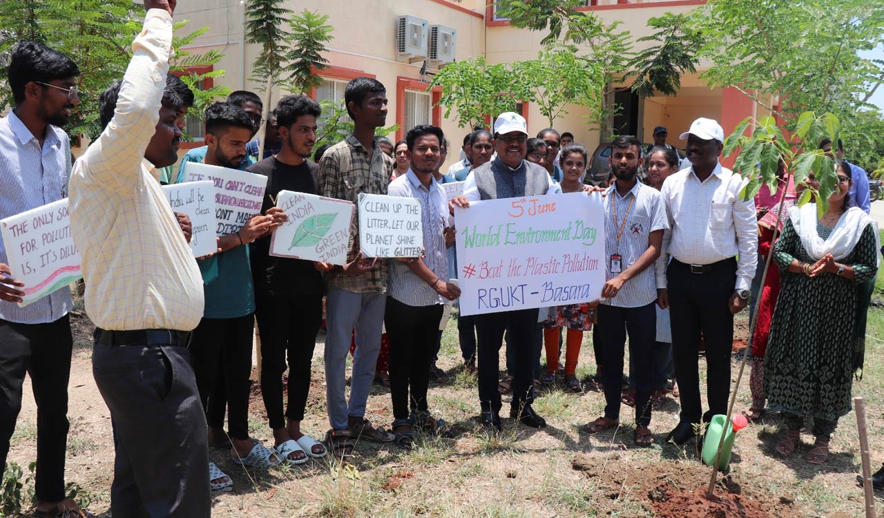 World Environment Day: Saplings planted on RGUKT-Basar campus