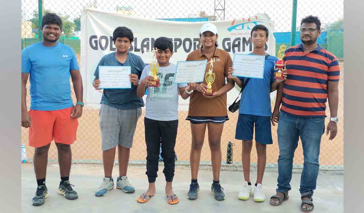 Golden double for Veena at Goldslam Sports Tennis Tournament