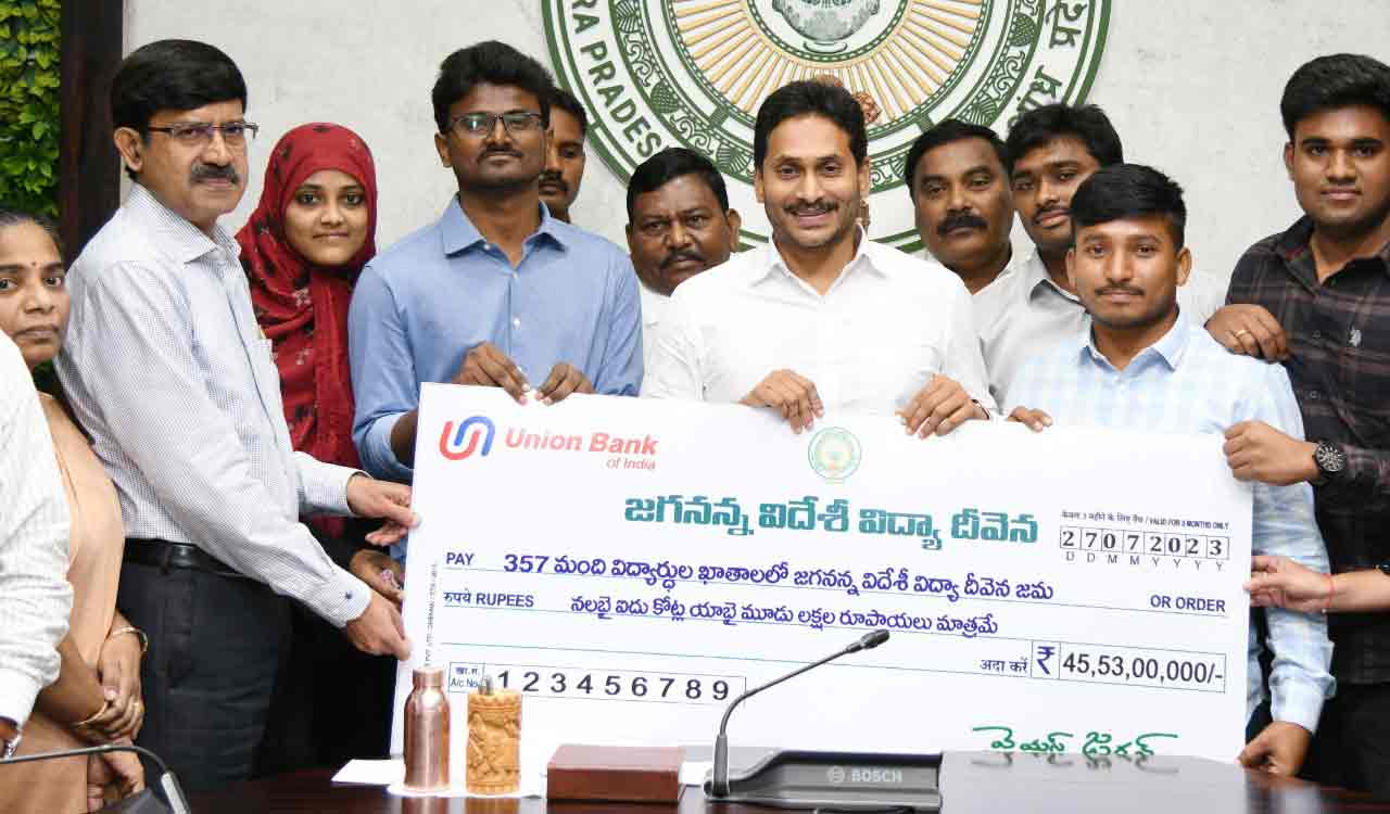 AP CM YS Jagan disburses Rs 46 cr under Videshi Vidya Deevena scheme