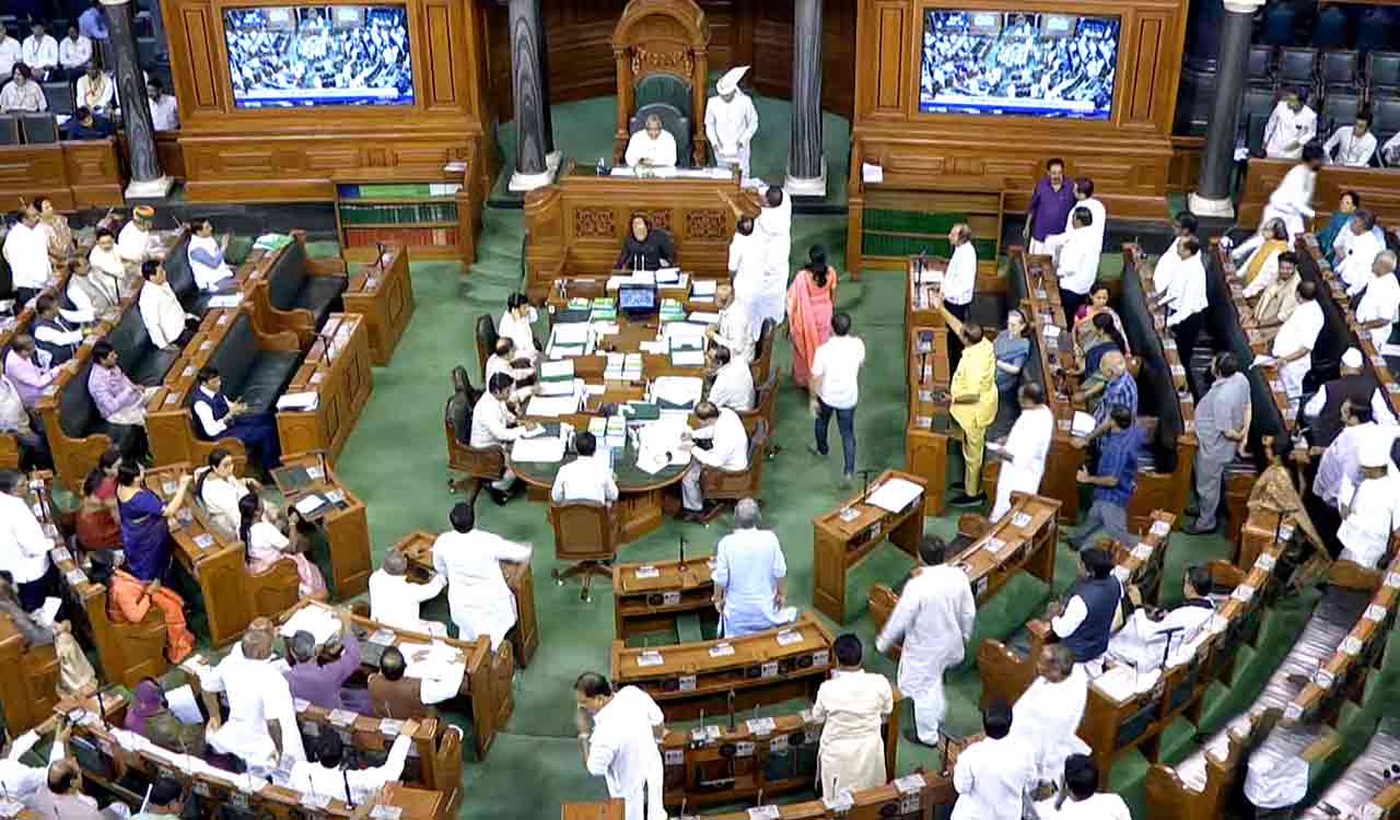 BRS, Opposition parties stick to demand for discussion on Manipur; Parliament adjourned