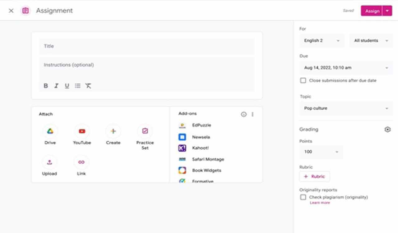 Google Classroom getting feature to disable submissions after due date