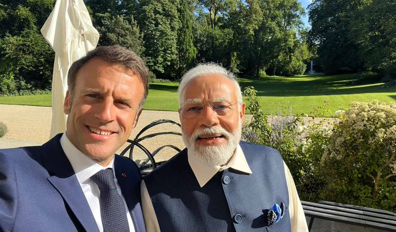 French Prez Macron shares selfie moment with PM Modi