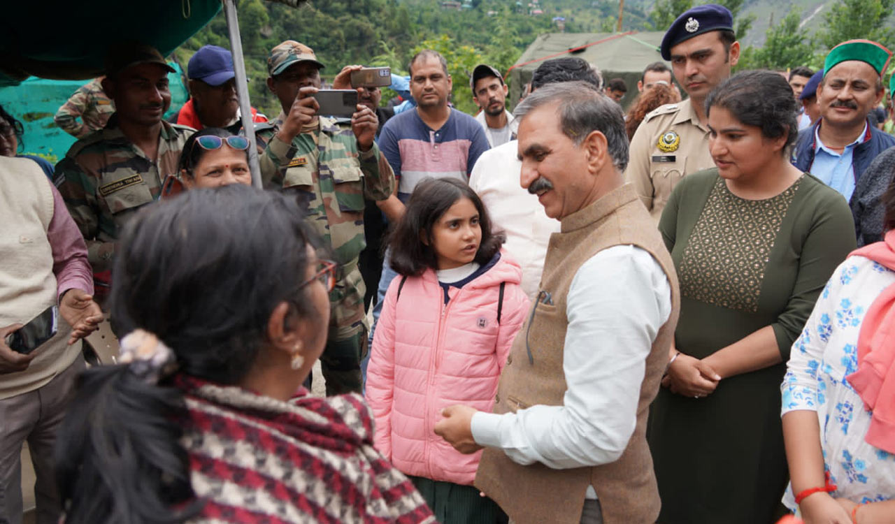 Himachal CM airlifts 9 stranded tourists from flood-affected Sangla