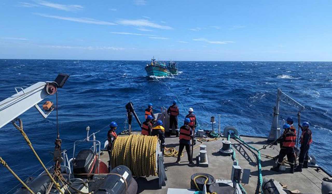 Indian Naval ship ‘Khanjar’ successfully rescues 36 stranded Indian fishermen