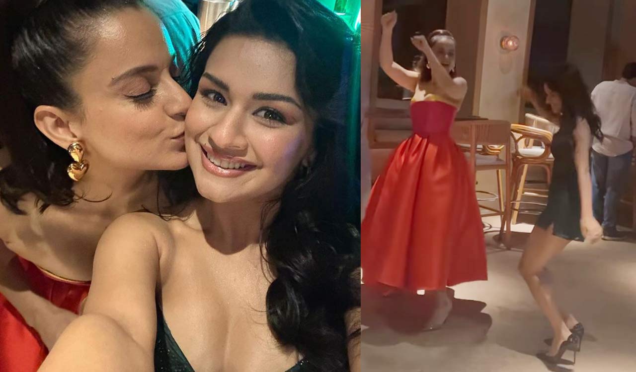 Kangana Ranaut grooves with Avneet Kaur at ‘Tiku weds Sheru’ success party