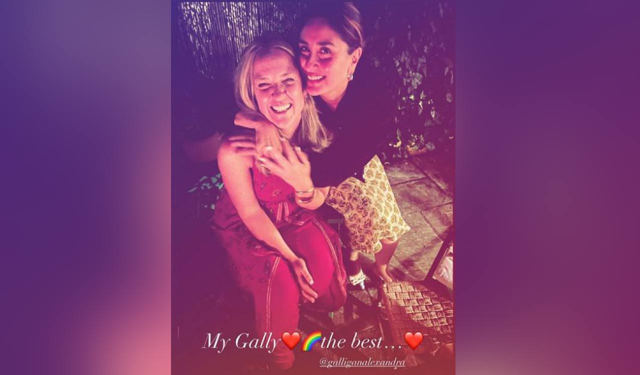 Kareena Kapoor celebrates with her friend Alexandra Galligan at a party
