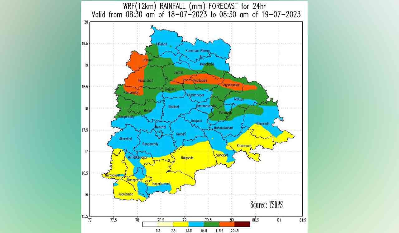 Hyderabad weather forecast: Moderate rainfall expected, heavy showers ...