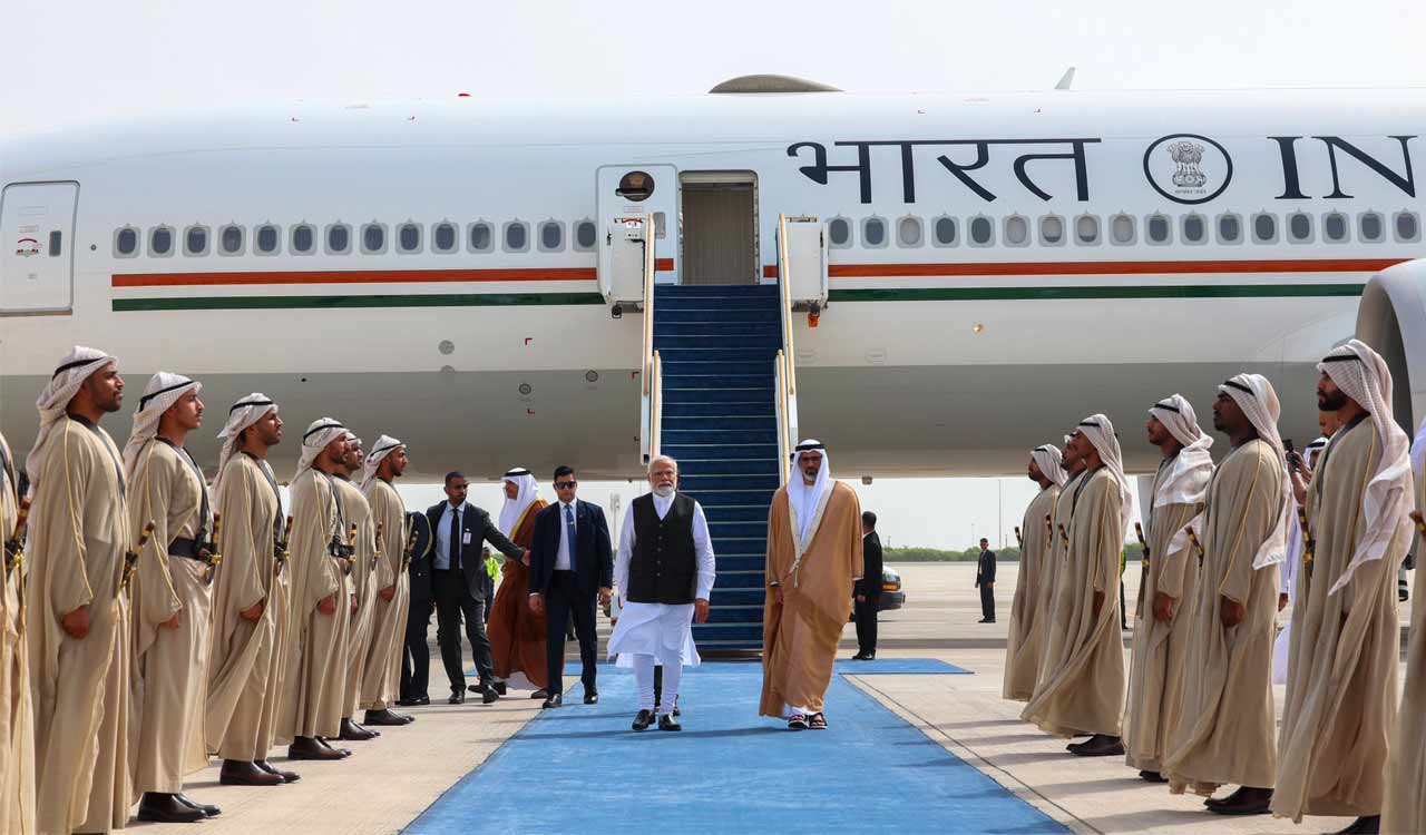 PM Modi arrives in UAE for final leg of two-nation visit
