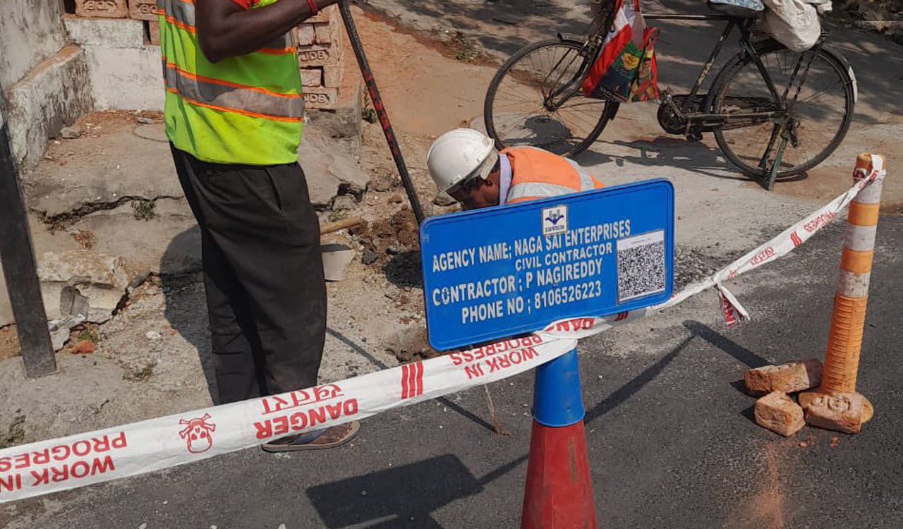 Signages with QR codes in place at under-construction projects: HMWSSB MD