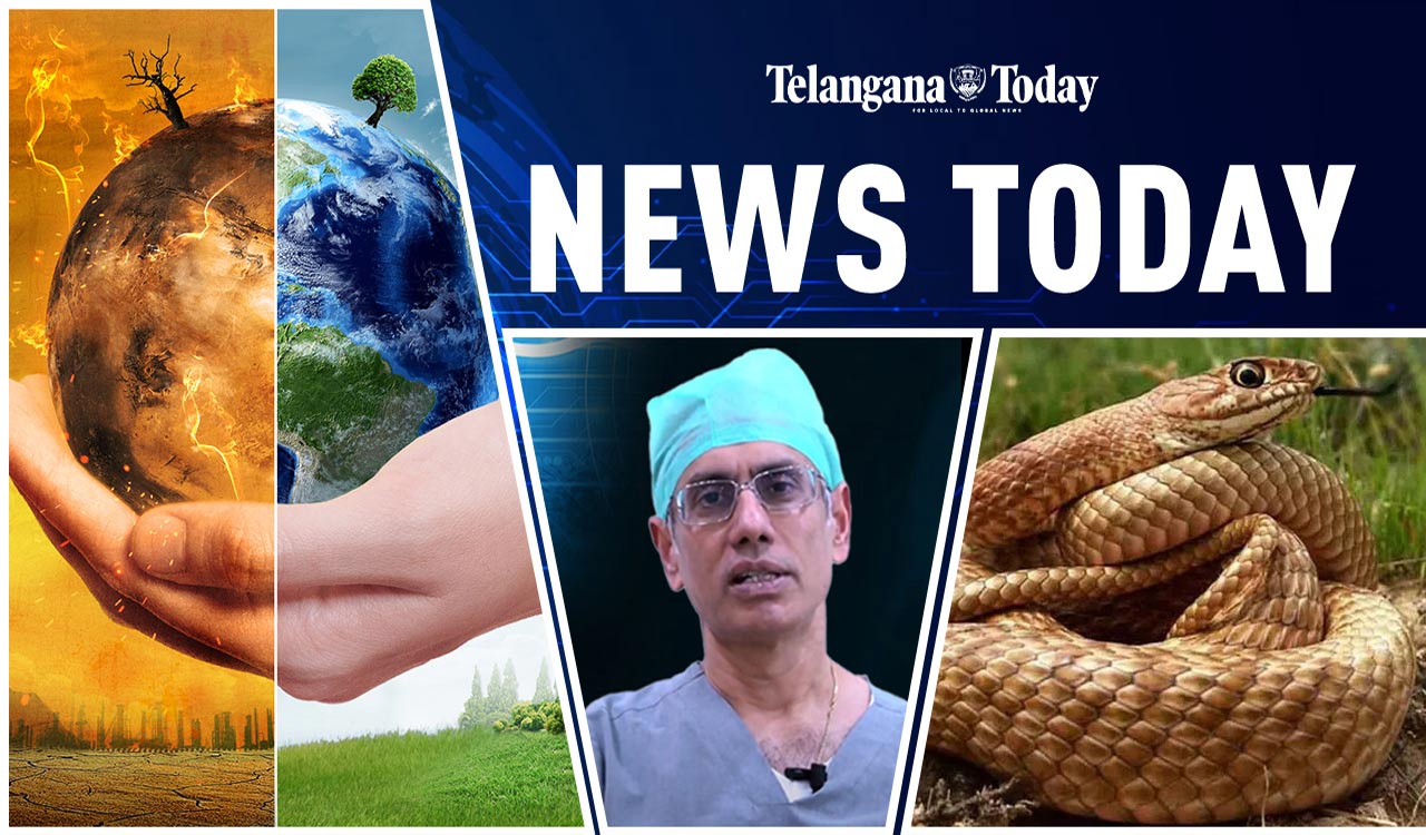 News Today: Earth’s Rising Temperatures, Treatment For Heart Attacks, And Snakes In Almal GHMC Office