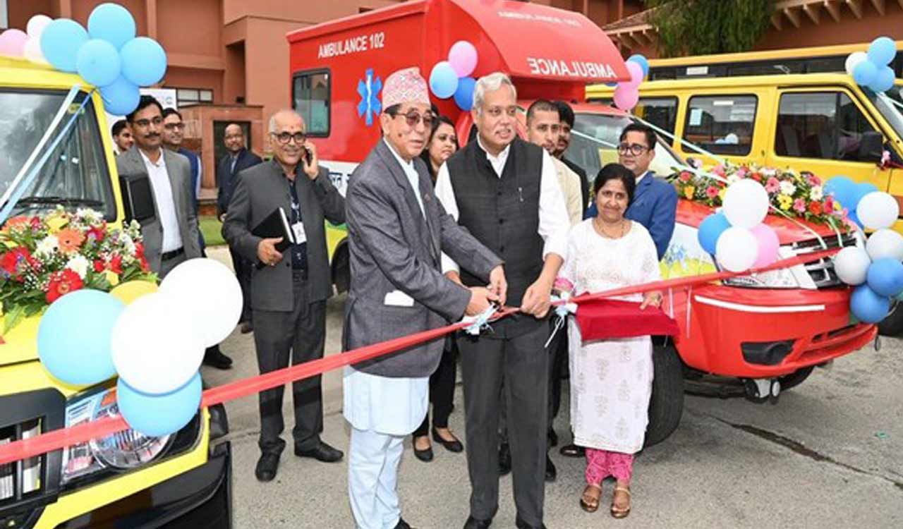 India gifts 43 ambulances, 50 school buses to Nepal