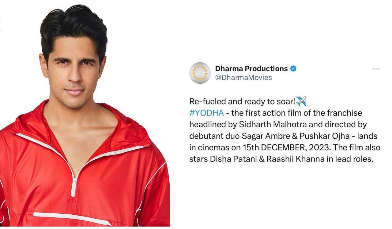 Sidharth Malhotra’s Yodha to release on December 15