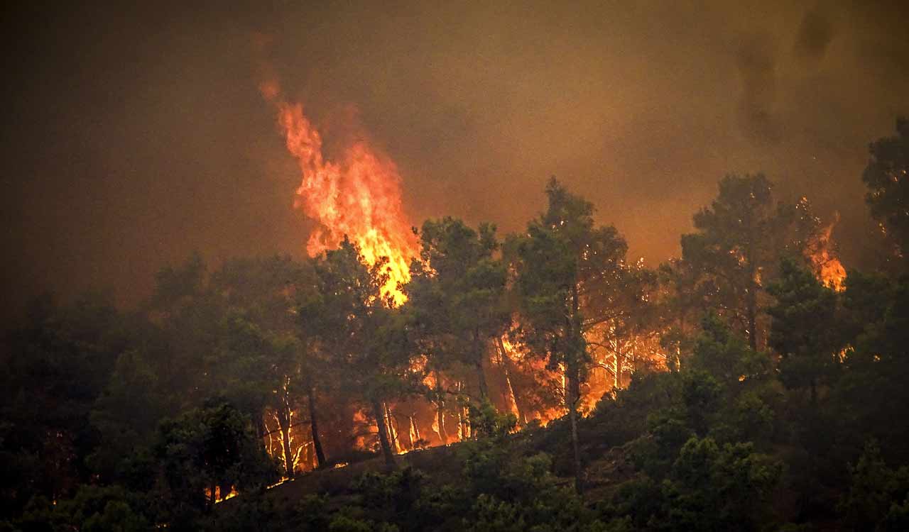 Greek authorities evacuate 19,000 people as wildfire blazes on island of Rhodes