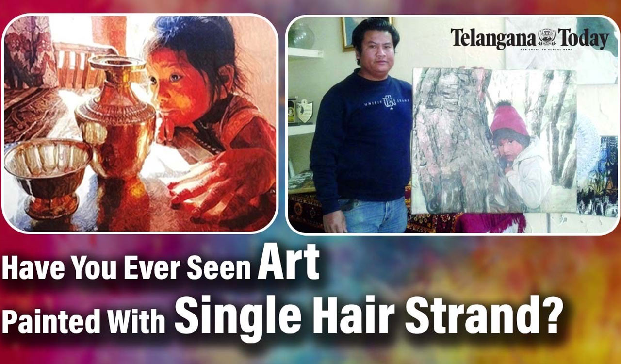 Mukesh Thappa Paints Portraits And Landscapes With A Single Hair Strand | Mukesh Art Gallery