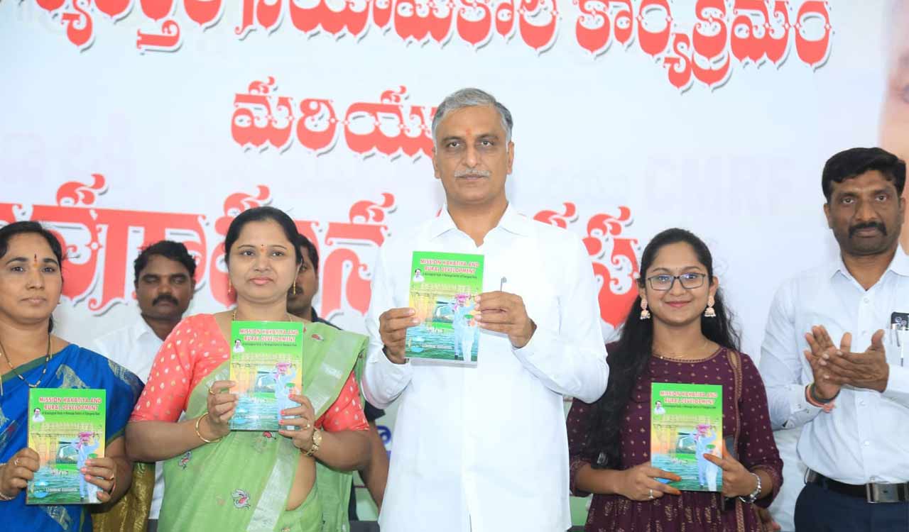 Harish Rao unveils book on success of Mission Kakatiya in Warangal