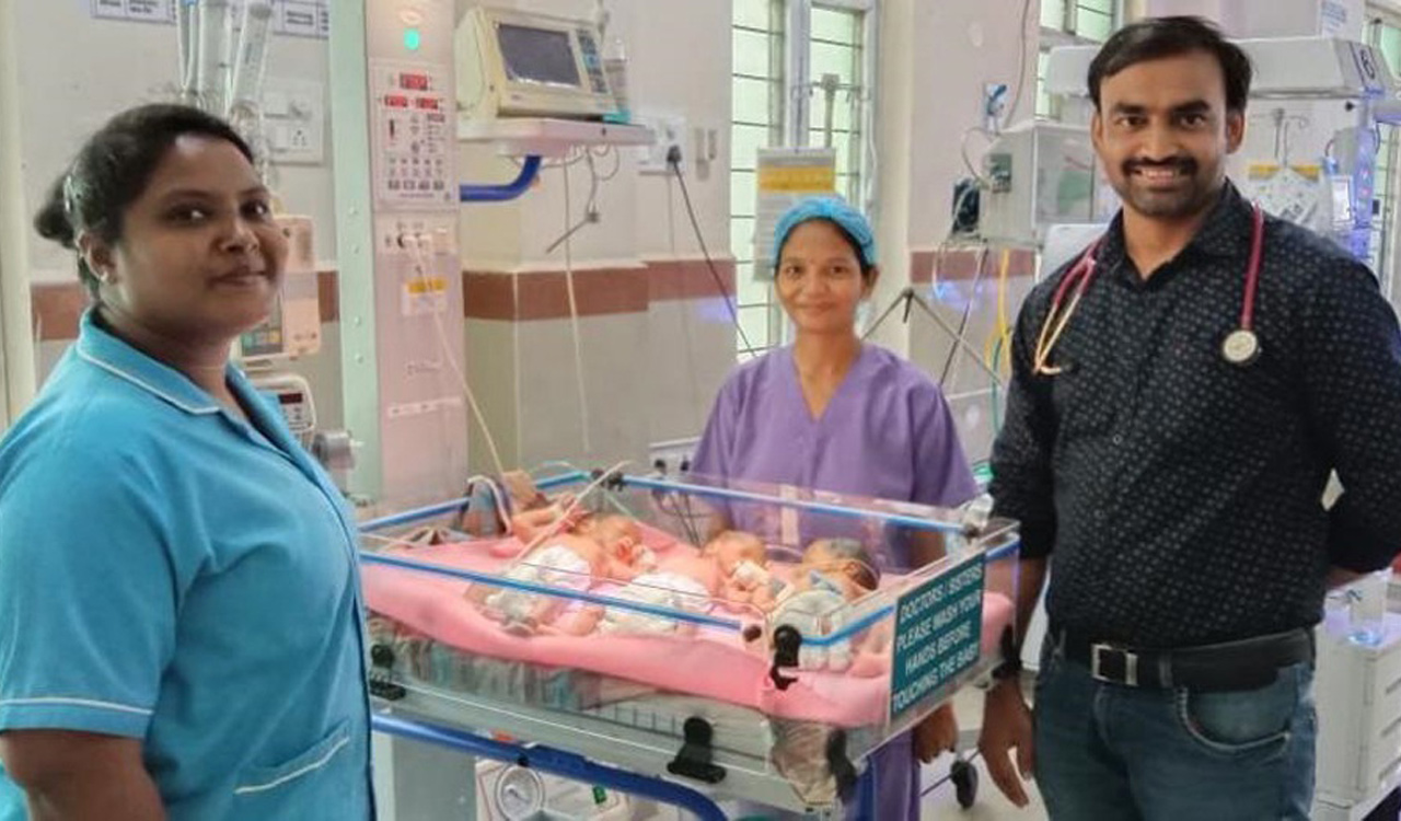 Chhattisgarh woman gives birth to triplets at Bhadrachalam