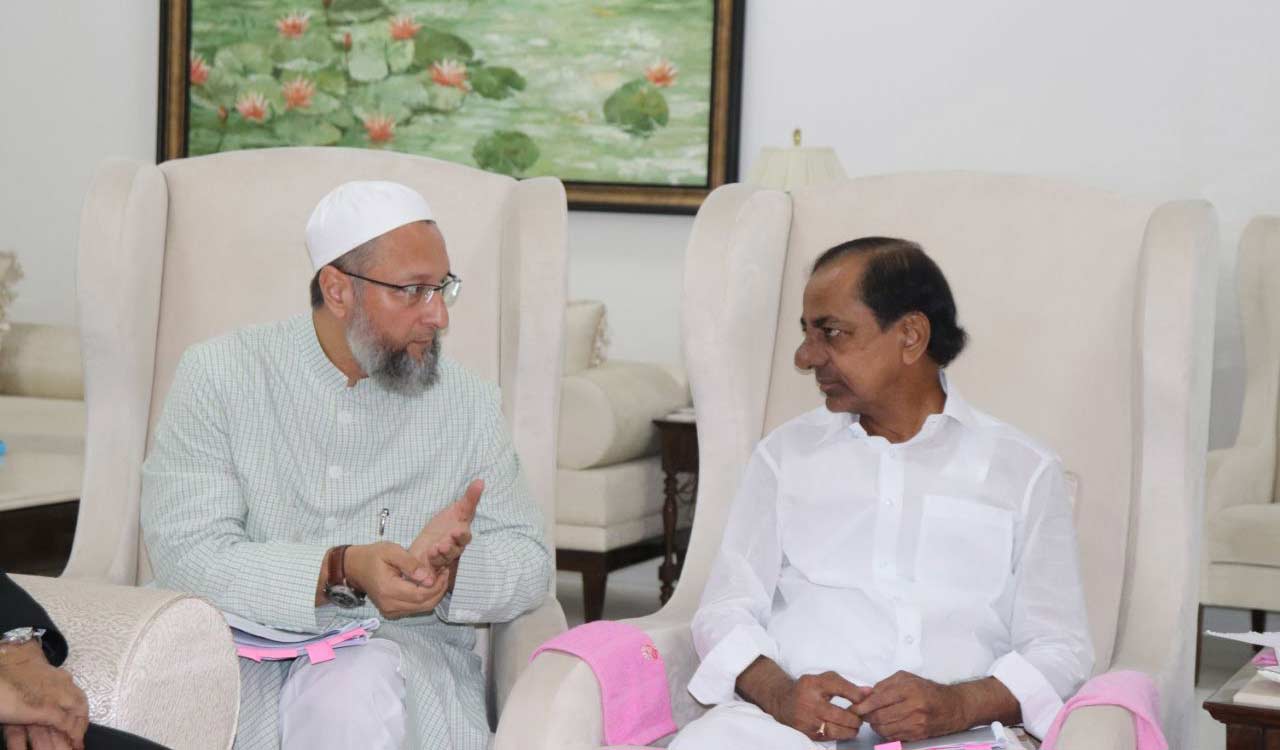 Asaduddin Owaisi meets CM KCR, says Uniform Civil Code against pluralism of India