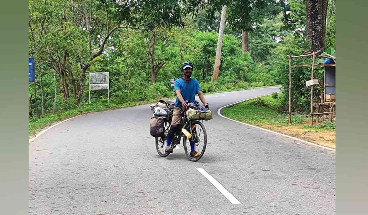 Pedalling across India with a message