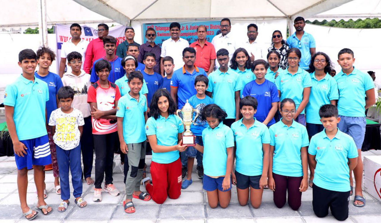 Hyderabad’s Aarush shines with four gold medals at Inter-District Swimming Championship