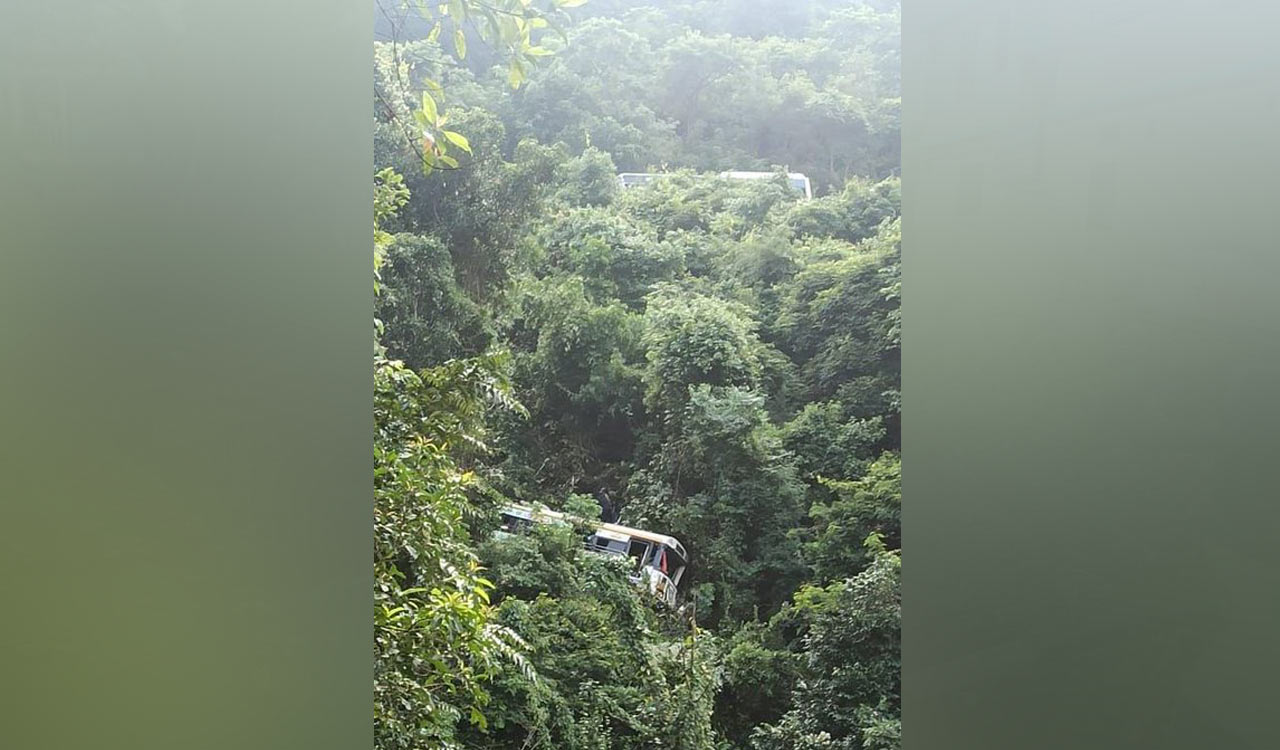 Two dead, 20 injured as APSRTC bus plunges into valley in Andhra Pradesh