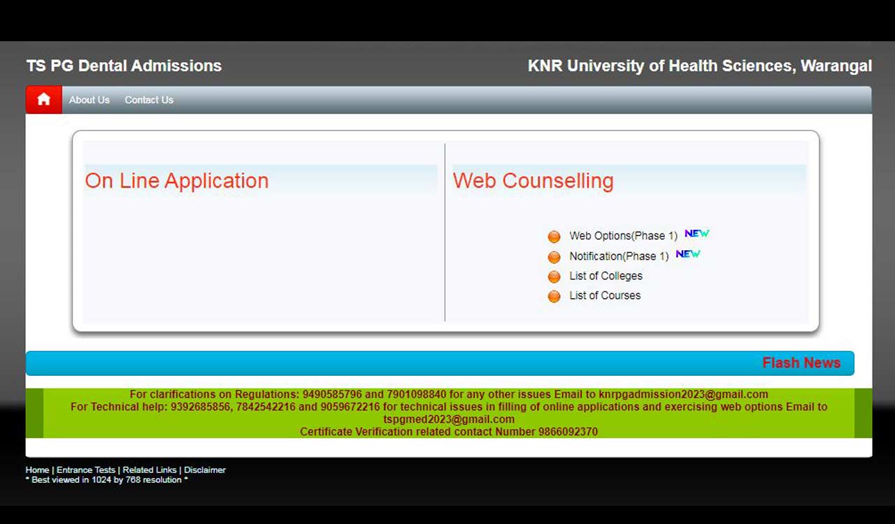KNRUHS announces web-counselling for PG Dental seat allotment in Telangana
