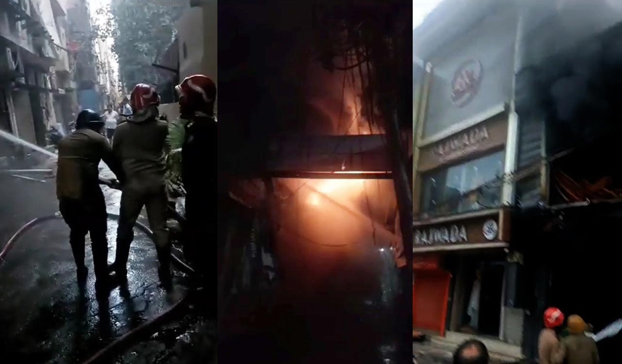 Massive fire breaks out in in east Delhi’s Gandhi Nagar, 21 tenders rushed