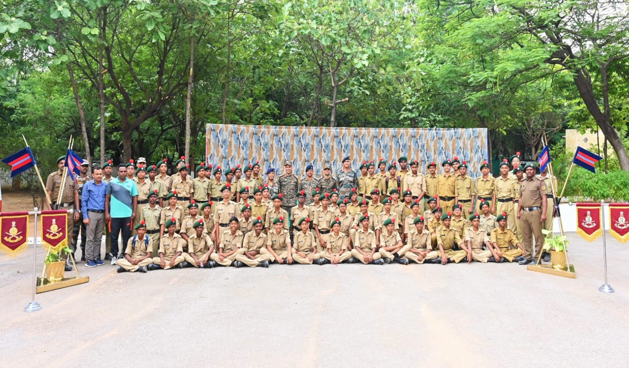 NCC group Hyderabad cadets visit AOC Centre for Annual Training Camp