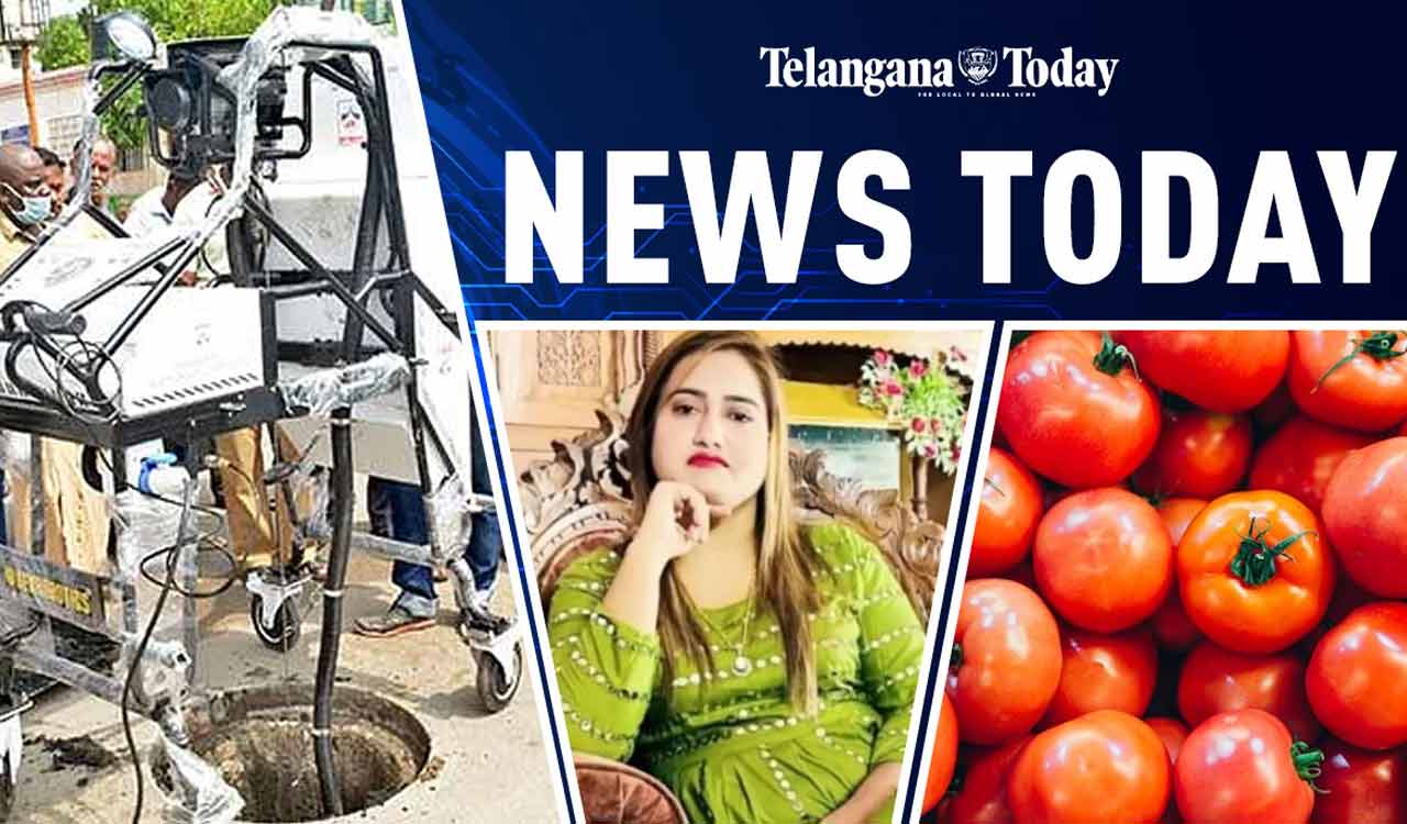News Today: Tomato Price Drop, BJP Leader Sana Khan Murder, And Sewage Cleaning Robot Description: