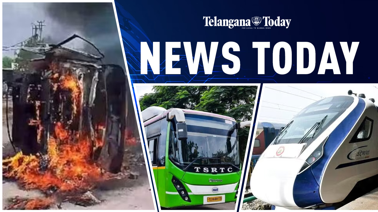 AC Electric Buses In Hyderabad, False Fire Alert In Vande Bharat Express And Network Suspension In Haryana