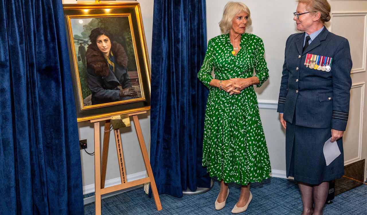 Portrait of British Spy Noor Inayat Khan unveiled by Queen Camilla