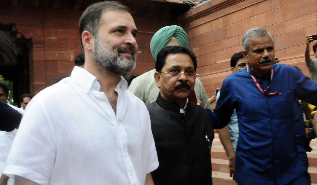 Rahul Gandhi’s arrival sparks celebration in LS, House adjourned amid slogans