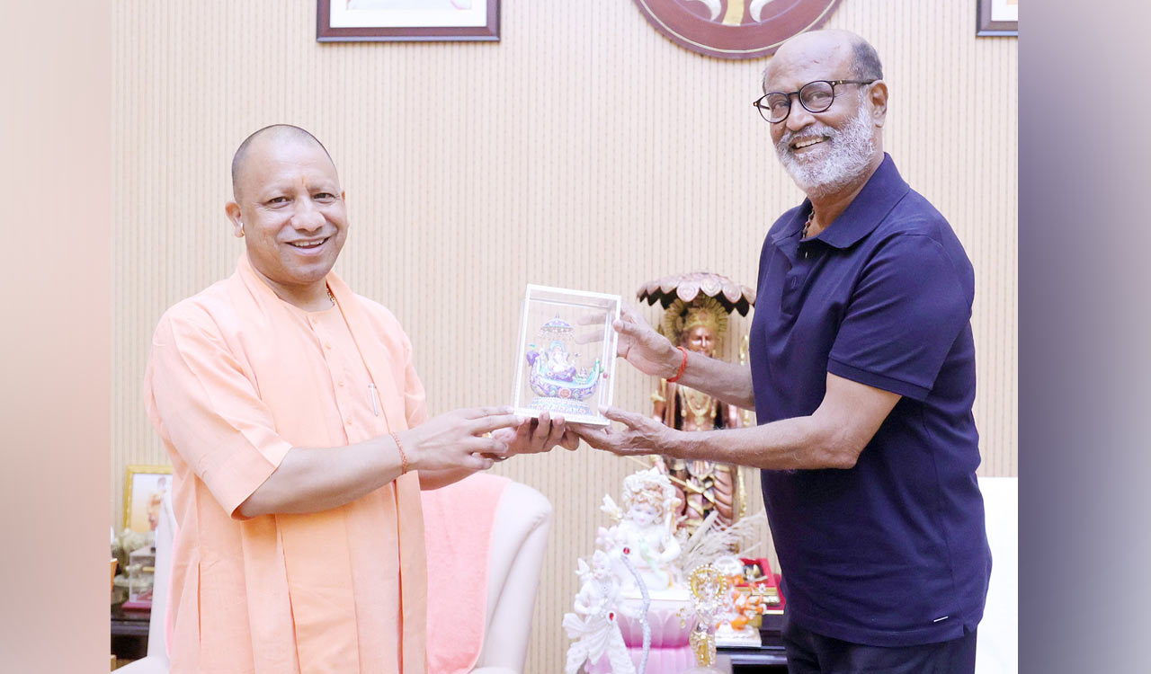 Rajinikanth meets UP CM Yogi Adityanath at his residence in Lucknow