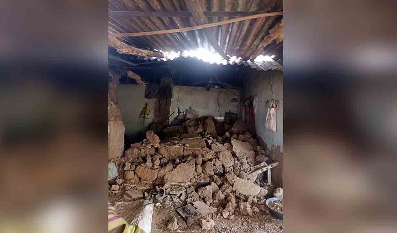 Three of a family killed in house collapse in Suryapet