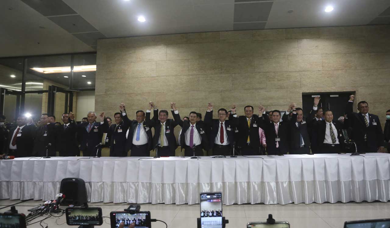 Thailand’s Pheu Thai party joins with pro-military parties in coalition to form new govt