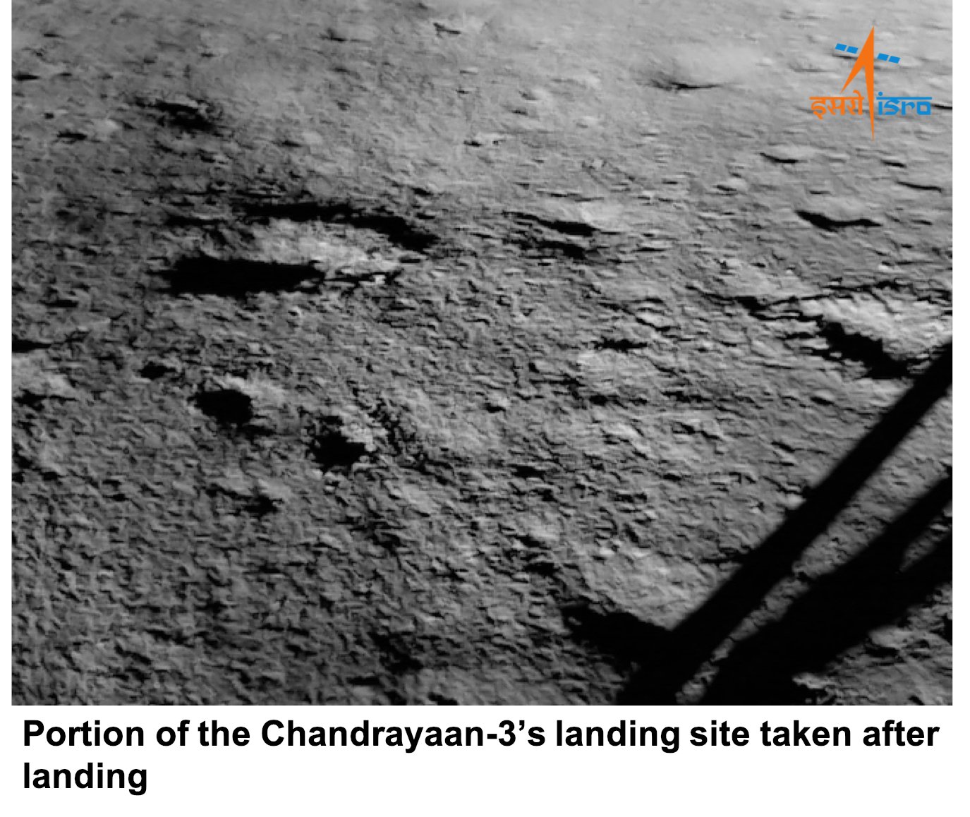 “Communication link established…” ISRO shares images of lunar surface after soft landing of lander Vikram