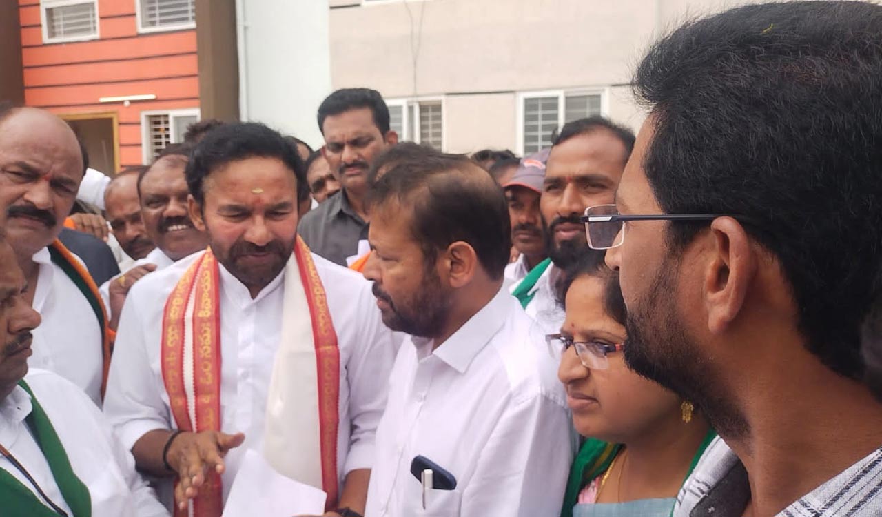 Lambada leaders protest before BJP office in Hyderabad