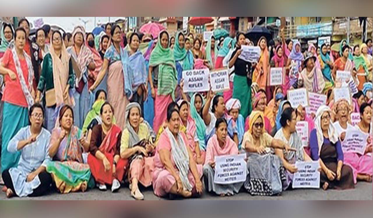 Thousands of women stage protests in Manipur over gangrape of 37-yr-old woman